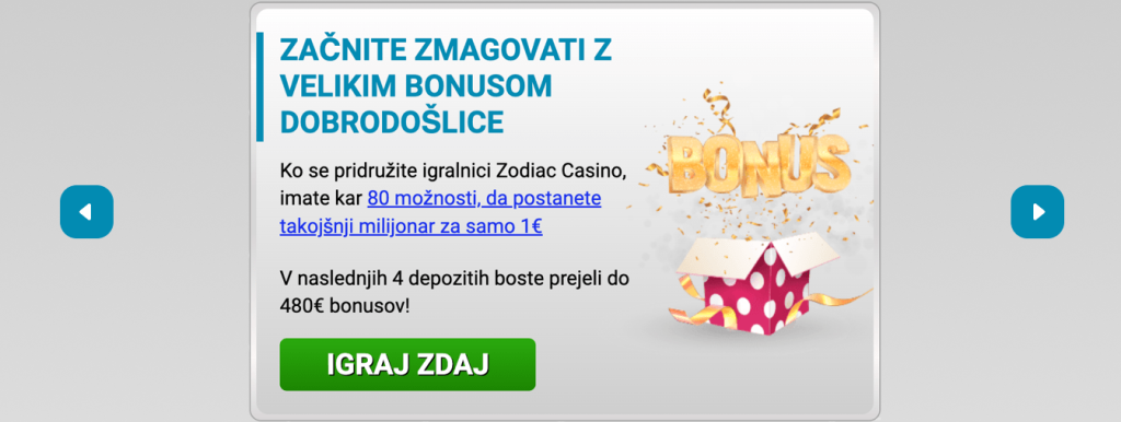 bonus dobrodošlice